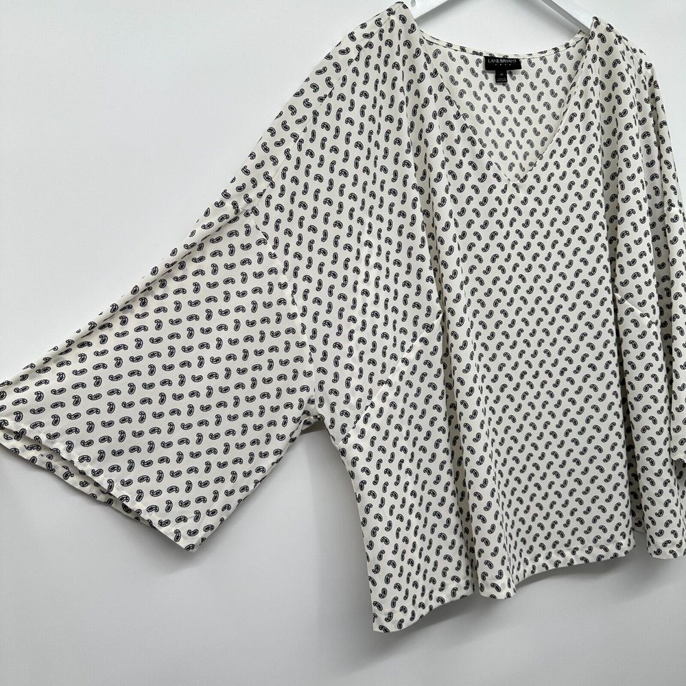 Lane Bryant Top Shirt Size 28 Boxy Oversize Drop Shoulder Kimono Sleeve Blouse‎